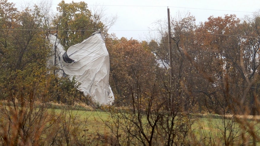 Military blimp breaks off of moorings at Maryland military base