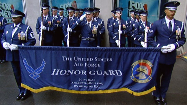 USAF Honor Guard Drill Team performs 'The Gauntlet'