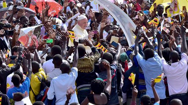 The Pope urged Ugandans to care for elderly and poor 