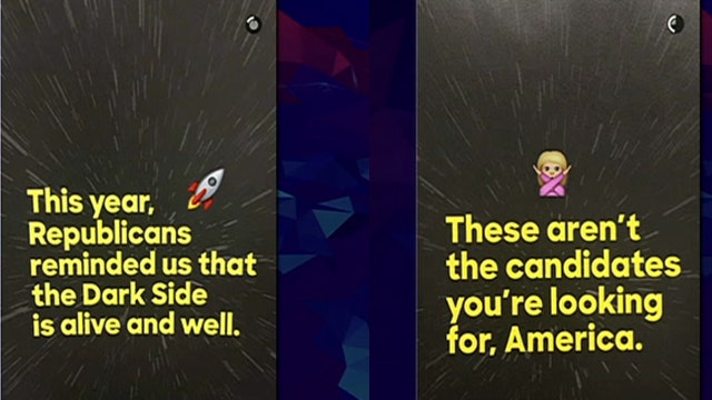 Clinton uses Snapchat for 'terrible' 'Star Wars' jokes