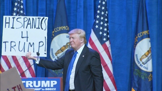 Trump Holds Hispanics 4 Trump Sign At Rally Fox News Video