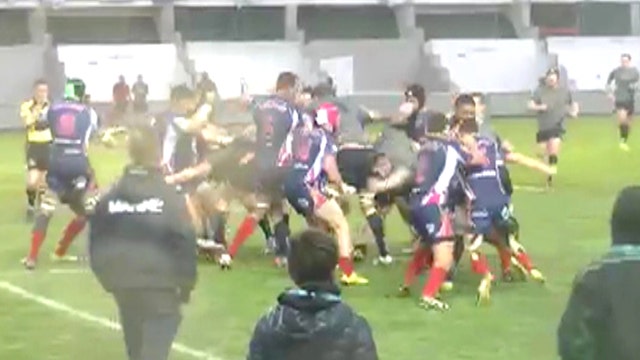 Wild on-field brawl breaks out at rugby match