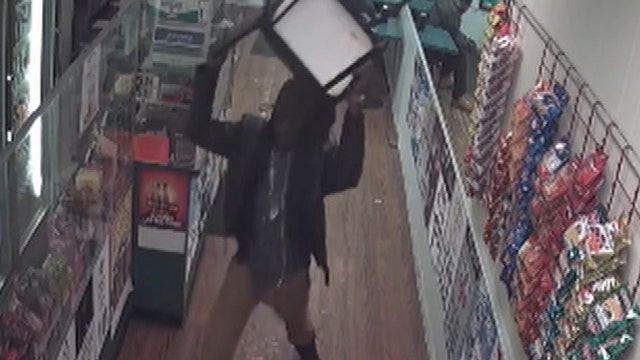 Intoxicated customer's violent rampage caught on camera