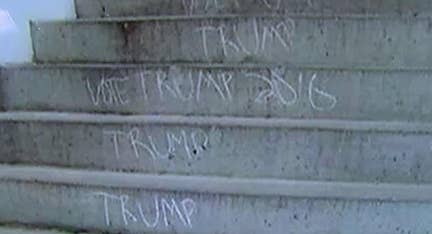 Students terrified by 'Trump 2016' chalk drawings