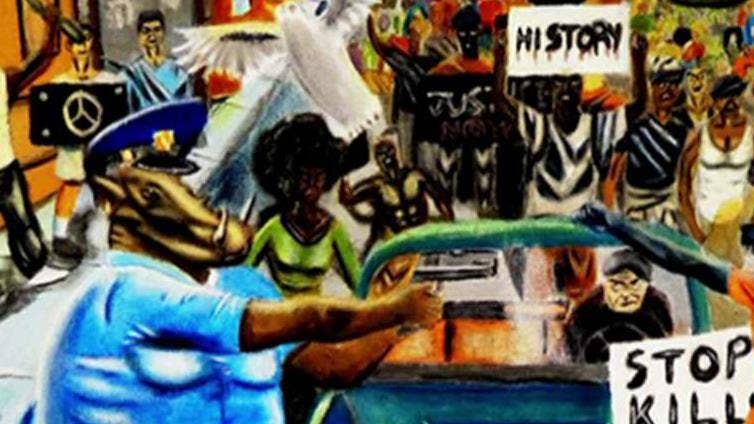 Cops As Pigs Painting In The Capitol Image Cops As Pigs Painting In The Capitol Image