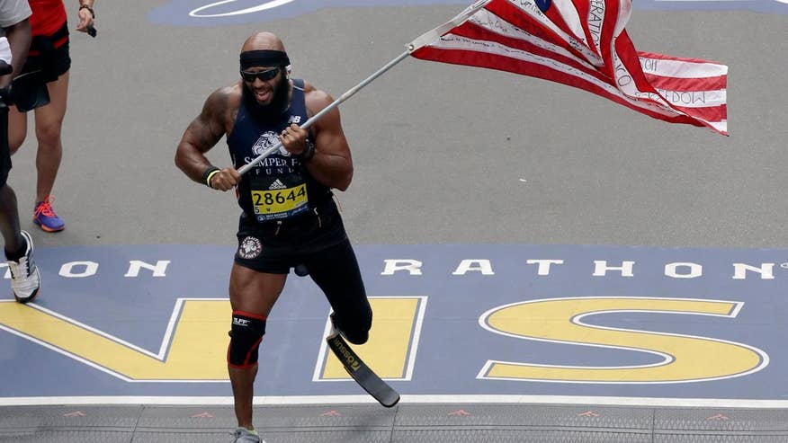 Two separate runners, who both lost a leg in Afghanistan, competed in and finished the 121st Boston Marathon