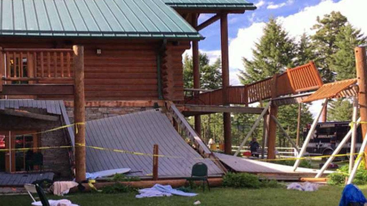 Dozens hurt in deck collapse at Montana lodge during funeral