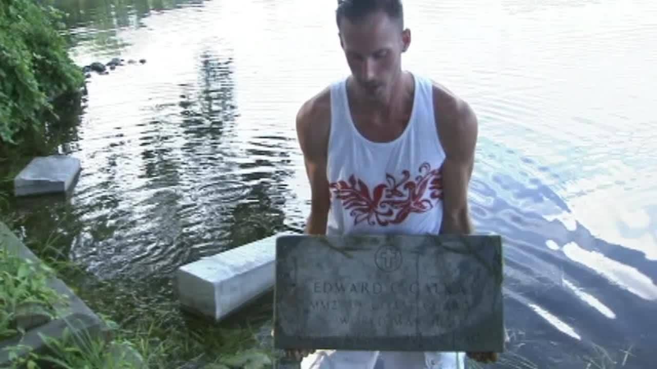Michigan fisherman discovers 3 headstones on shore of lake