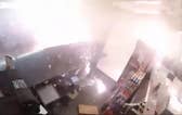 Raw video: Employee and customer run for cover as fireworks explode in Liverpool, England