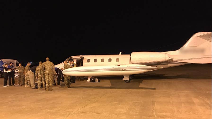 US Virgin Island and Puerto Rico evacuees are being airlifted to a South Carolina airport to receive medical assistance in hospitals around the state's capitol. The National Disaster Medical System and Federal Coordination Center are managing the transportation of the hurricane victims, many of whom are in critical condition, after Irma and Maria devastated the Caribbean late last month.