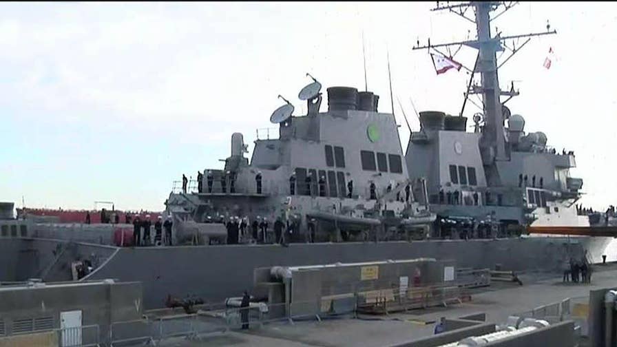 Former Navy pilot and Fox News correspondent Lea Gabrielle reports on the arrival in Staten Island.