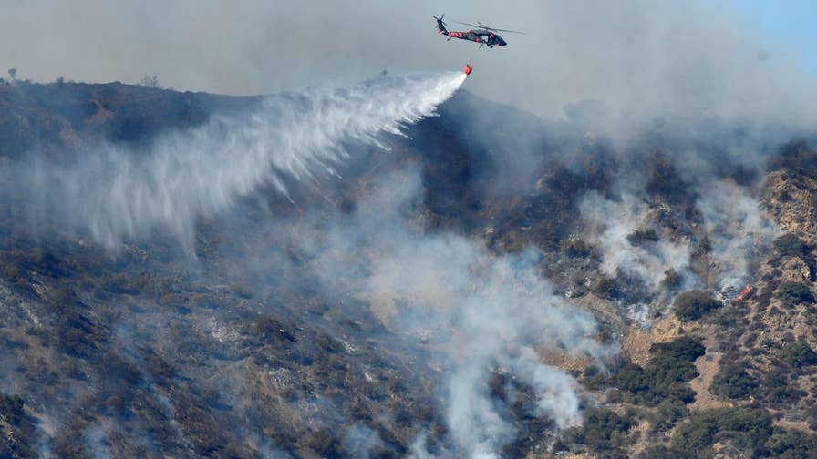 Deadly wildfire which claimed the life of a San Diego firefighter is still only 35 percent contained; William La Jeunesse reports from Filmore, California.
