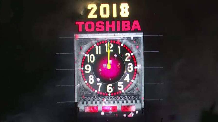 Fox News celebrates New Years in Times Square.
