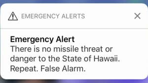 Man describes trying to calm his family after receiving false alarm about missile threat.