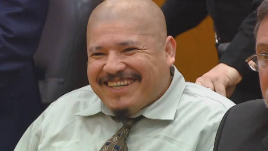 Luis Enrique Monroy Bracamontes accused of killing two California police officers interrupts first day of trial with profane outbursts.