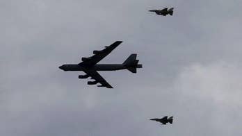 Air Force B-52 drops record number of precision bombs on terrorist fighters, stolen Afghan National Army vehicles.