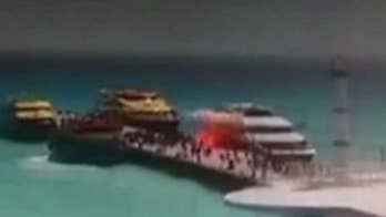 The ferry was letting off passengers in Playa del Carmen, Mexico.