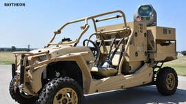 Laser weapon plus military grade ATV (All-Terrain Vehicle) equals blasting enemy drones out of the sky. This is an ingenious way to provide easily movable defense against the growing threat of attacks from enemy drones.