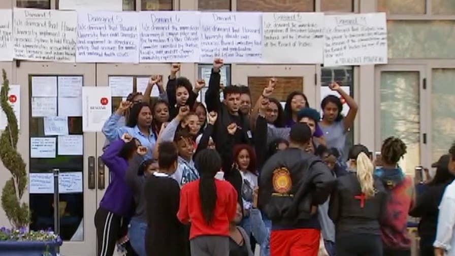 Student protesters at Howard University list nine demands they want met before they leave the administrative building.
