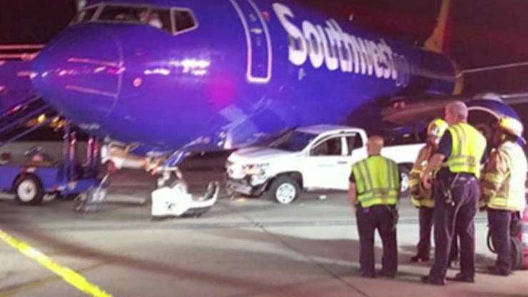 Pickup truck collides with Southwest plane at Baltimore airport