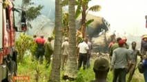 Raw video: Smoke rises from the wreckage as first responders rush to the scene of a Boeing 737 plane crash in Cuba.