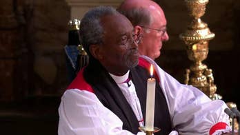 U.S. episcopal leader addresses celebrants on the healing power of love in St. George's Chapel in Windsor, England.