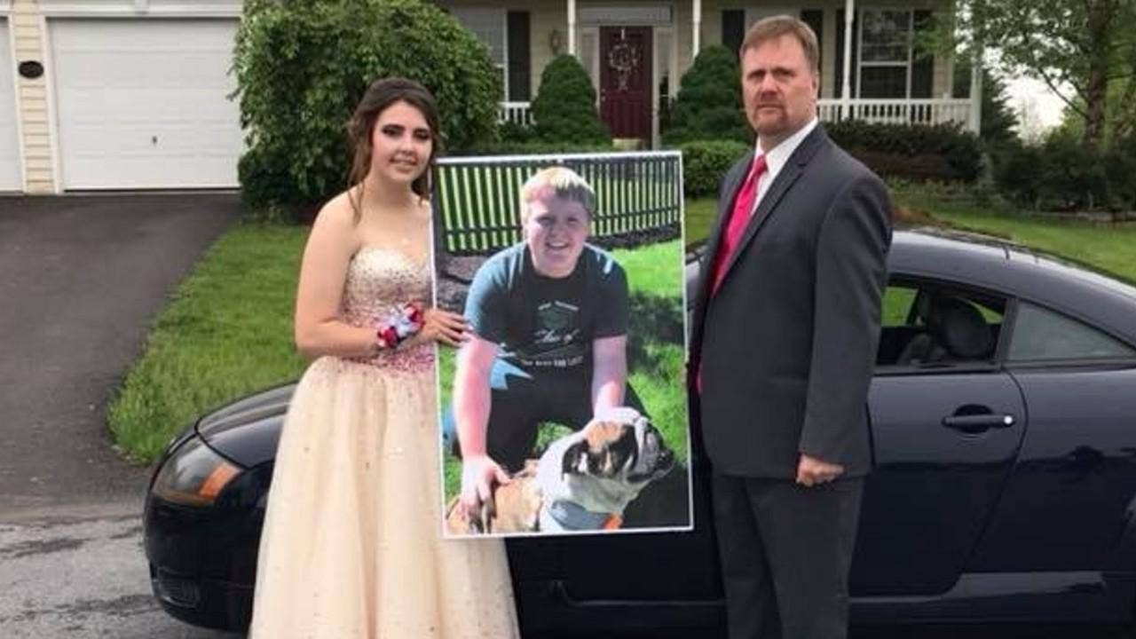 Dad takes late sons girlfriend to prom after teen dies in ca