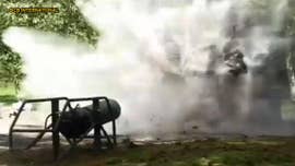 A powerful modern day cannon fires water bottles as cannonballs - smashing strong walls in mere seconds.