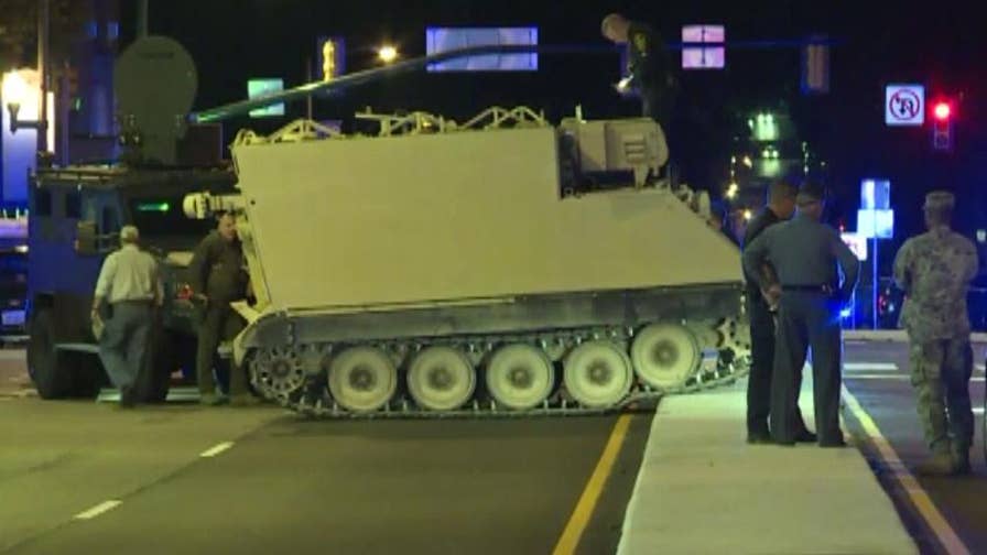 Police chase solider who stole a military vehicle in Virginia for nearly two hours until the man surrendered.