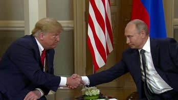 President Trump and his Russian counterpart Vladimir Putin deliver opening remarks in Helsinki before their closed-door meeting.