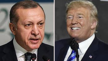 Turkish President Erdogan says his country is under economic siege and that the U.S. is stabbing his country in the back; Rich Edson reports from the State Department.