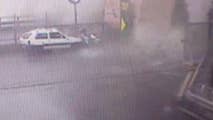 Security camera footage captures the moment a bridge in Genoa, Italy, collapses. 
