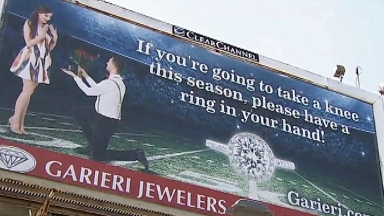 Massachusetts jewelry store under fire after 'take a knee' billboard backfires