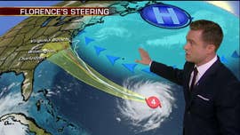 Hurricane Florence closed in on North and South Carolina on Monday and is expected to strengthen and possibly become a Category 5 storm on Tuesday.
