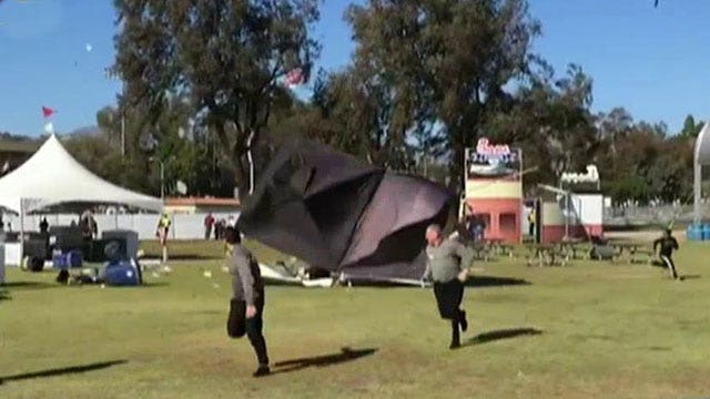 Wind gusts injure four people outside California's Rose Bowl