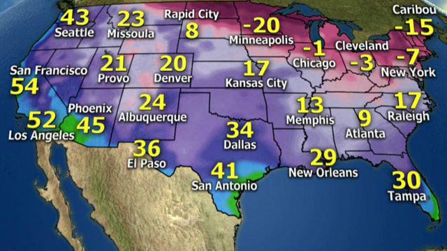 National forecast for Wednesday, January 8