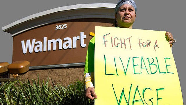 What does protesting at Walmart say about American Dream?