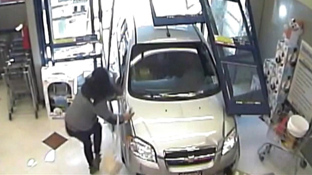 Car crashes into store hitting customer