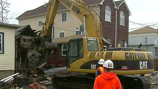 Demolition begins on homes damaged by Hurricane Sandy