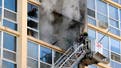 Across America: Firefighters battle blaze in high-rise