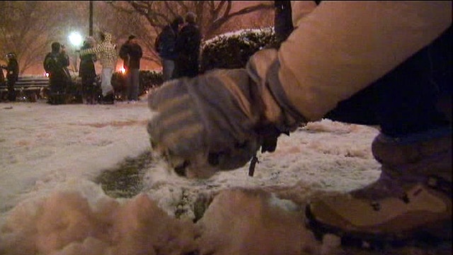 Washington D.C. residents join in giant snowball fight