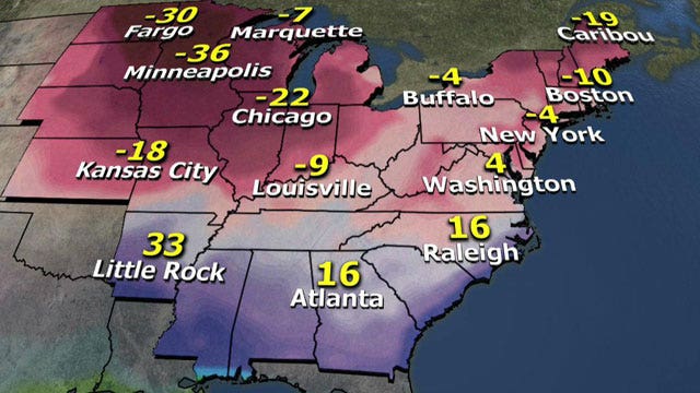 National forecast for Thursday, January 23