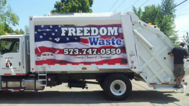 American flag painted on trash trucks causing controversy 