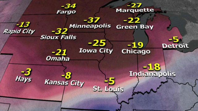 National forecast for Monday, January 27