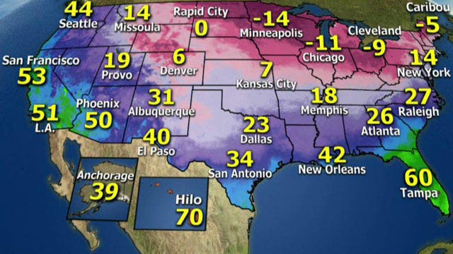 National forecast for Tuesday, January 28