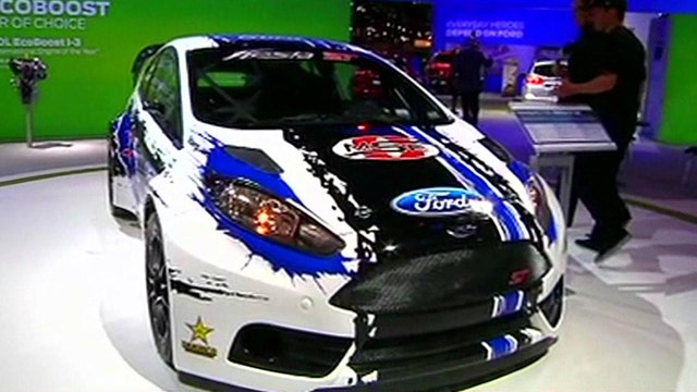 Tanner Foust shows off his race car