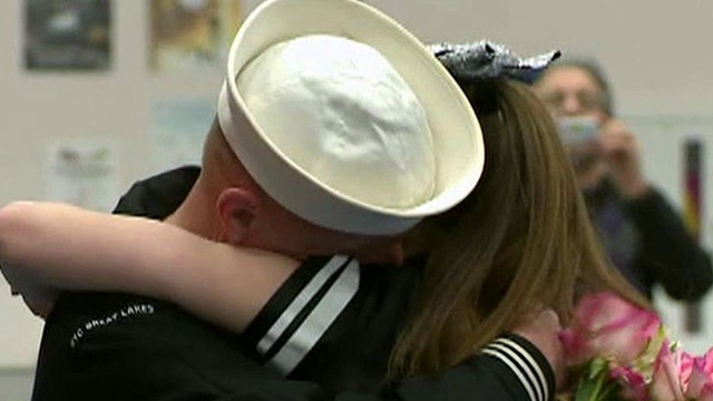 Navy dad surprises daughter on Valentine’s Day