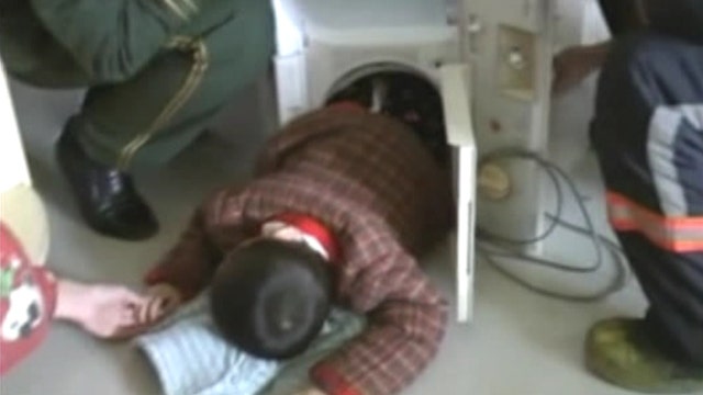 2-year-old stuck in washing machine
