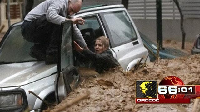 Around the World: Torrential downpours swamp Athens