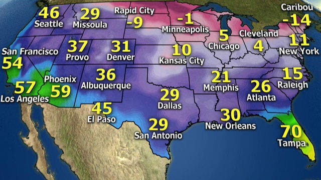 Brutally cold temperatures sweep across country